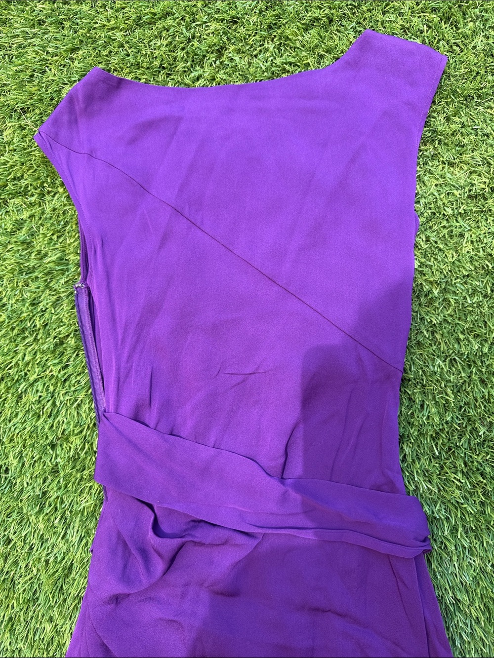Diane Von Furstenberg Violet Midi Dress 100% Silk - Picture 16 of 16